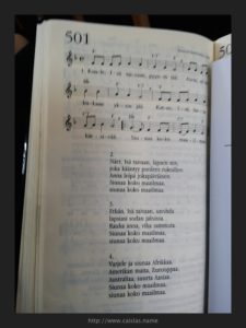 Lyrics of one of the songs at Outi's funeral 