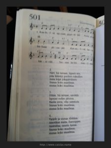 Lyrics of one of the songs at Outi's funeral
